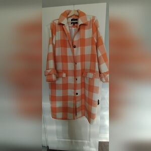 Orange and White Buffalo Check Coat